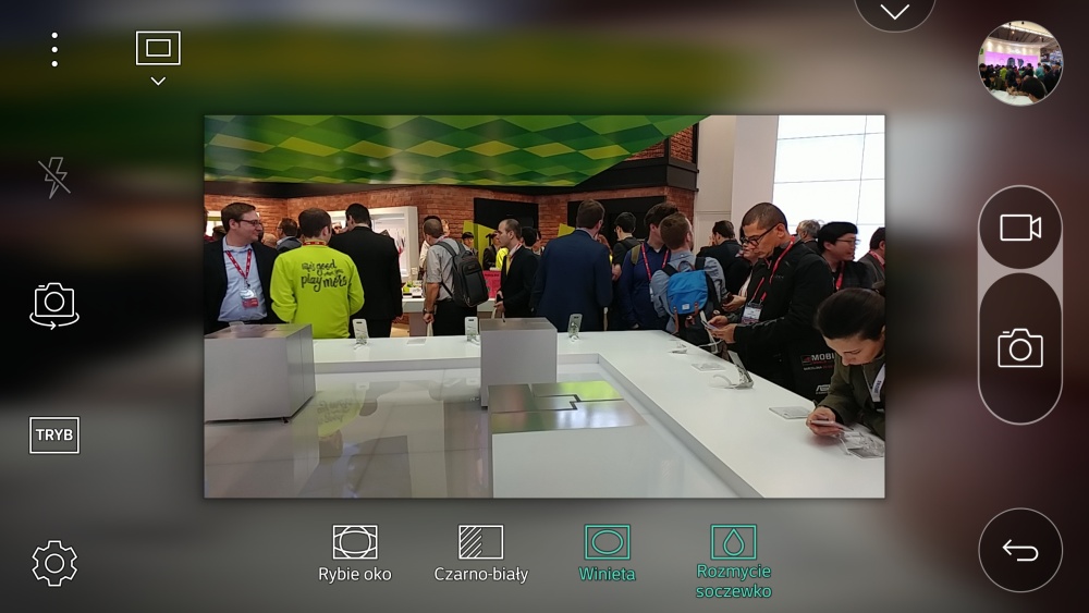 Aplikacja aparatu w LG G5 - opcja Pop-Out Picture z winietą i rozmyciem soczewkowym - 90sekund.pl