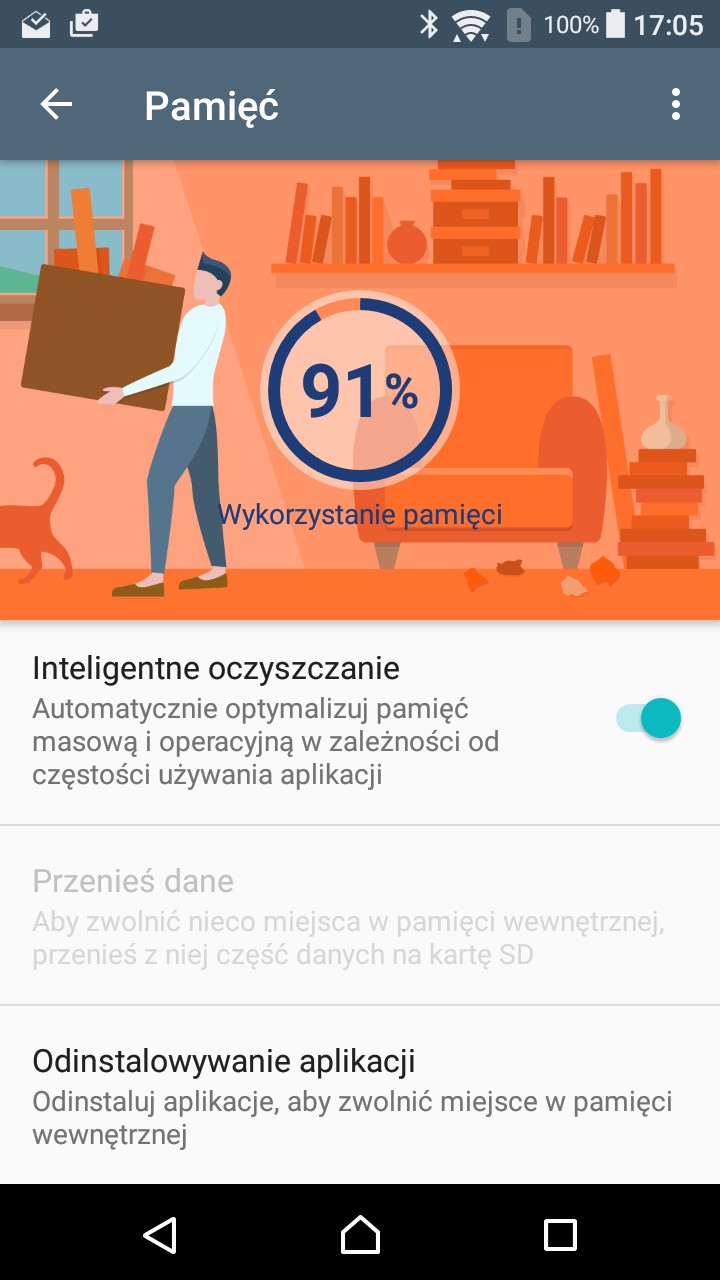 Inteligentne Oczyszczanie w Sony Xperii XA - recenzja 90sekund.pl