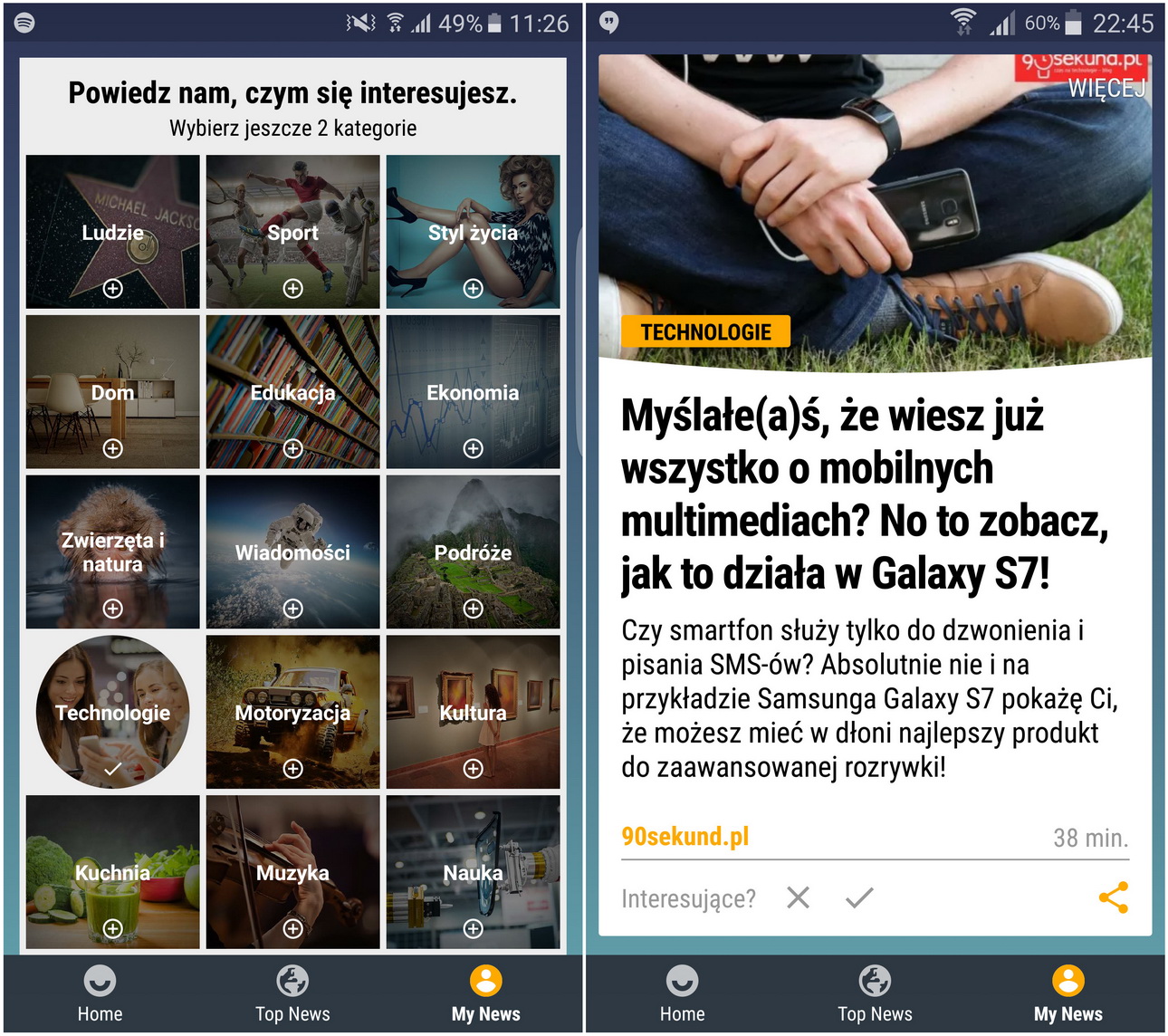 Samsung Galaxy S7 (SM-G935) Upday- recenzja 90sekund.pl
