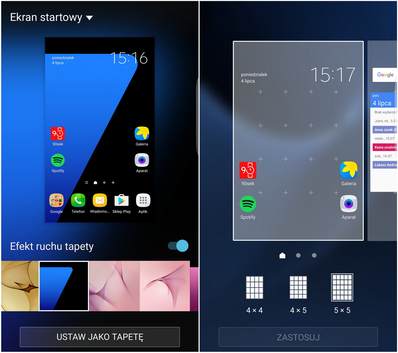 Samsung Galaxy S7 (SM-G935) TouchWiz - recenzja 90sekund.pl