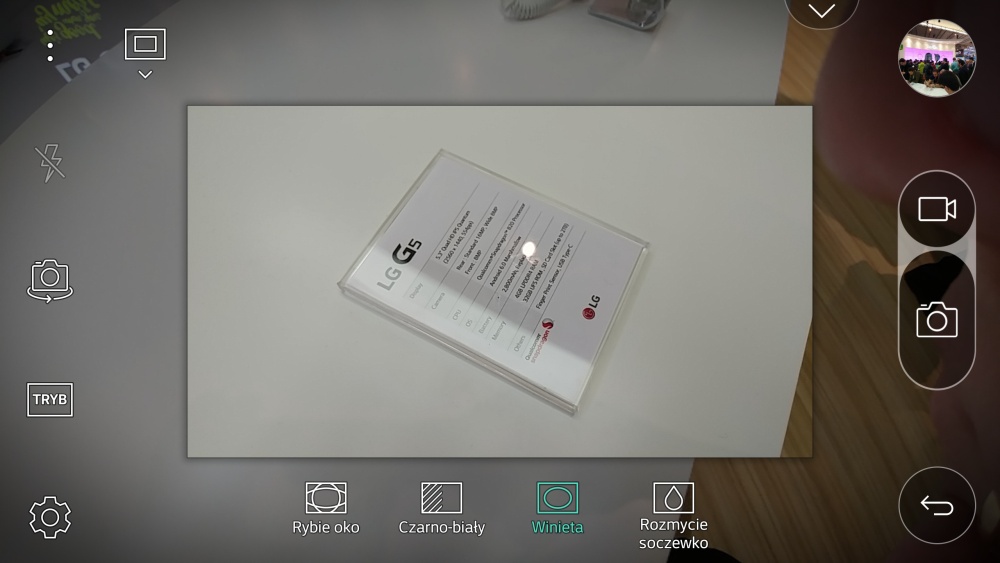 Aplikacja aparatu w LG G5 - opcja Pop-Out Picture z winietą - 90sekund.pl
