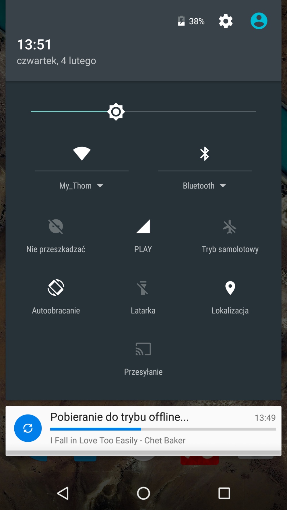 Test i recenzja LG Nexus 5X (LGH791) - Wygląd ekranu powiadomień po ściągnięciu belki - 90sekund.pl