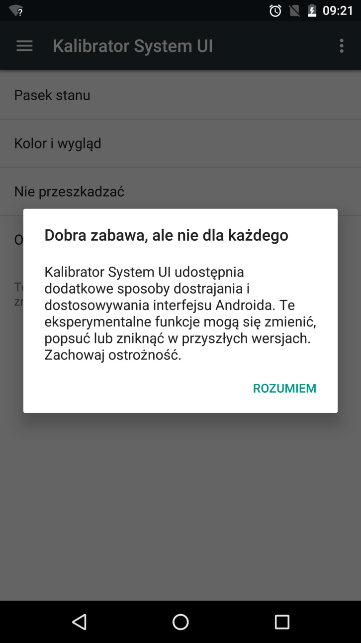 Google Android N - Kalibrator System UI - 90sekund.pl