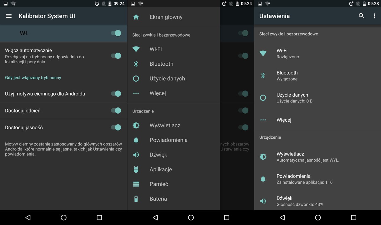 Google Android N - Kalibrator System UI i zarządzanie Trybem Nocnym - 90sekund.pl