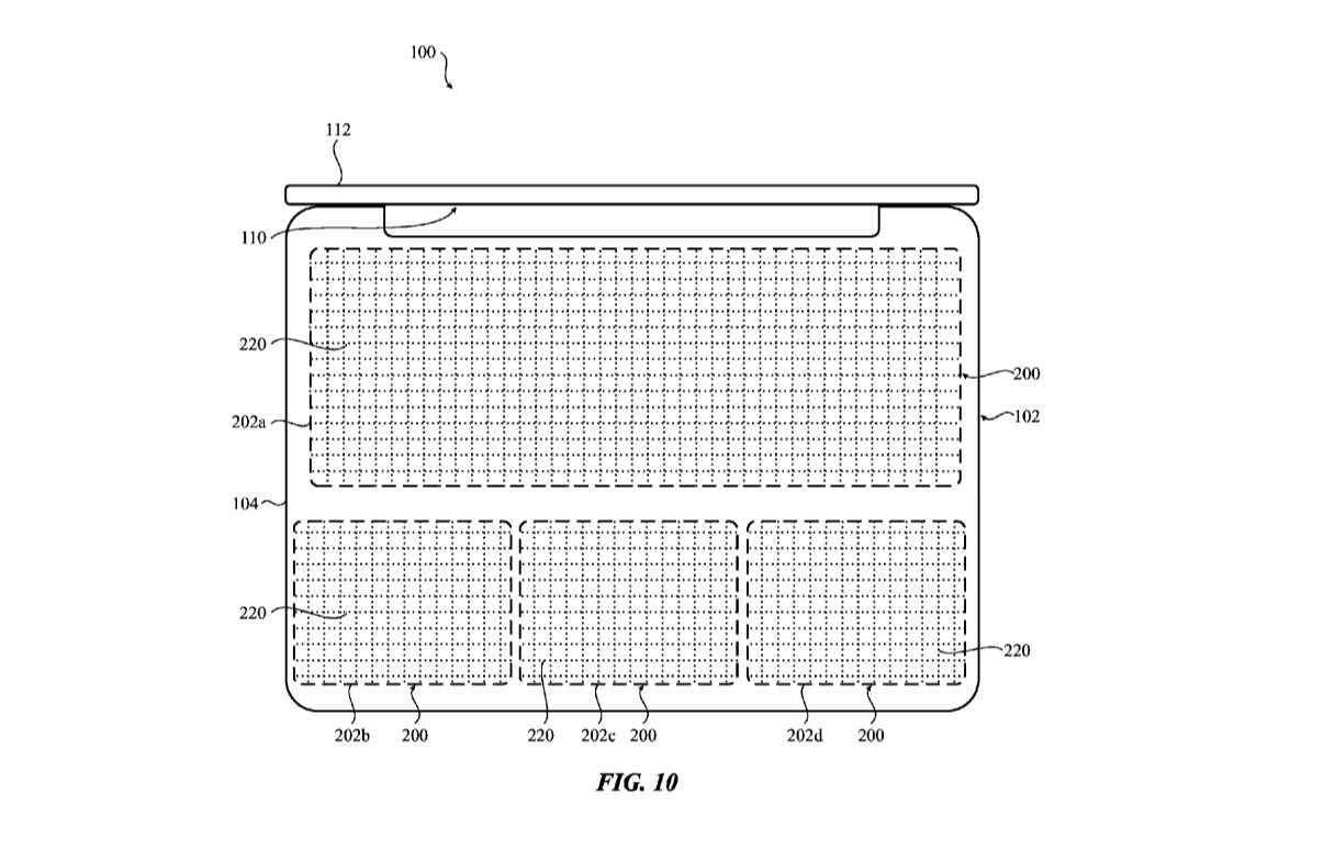 Fragment rysunku opisującego nowy patent Apple