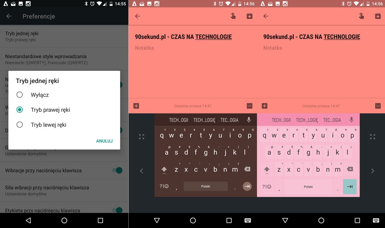 Za małe dłonie? Teraz to nie problem - klawiaturę "przytulisz" do jednego z boków w Androidzie N - 90sekund.pl