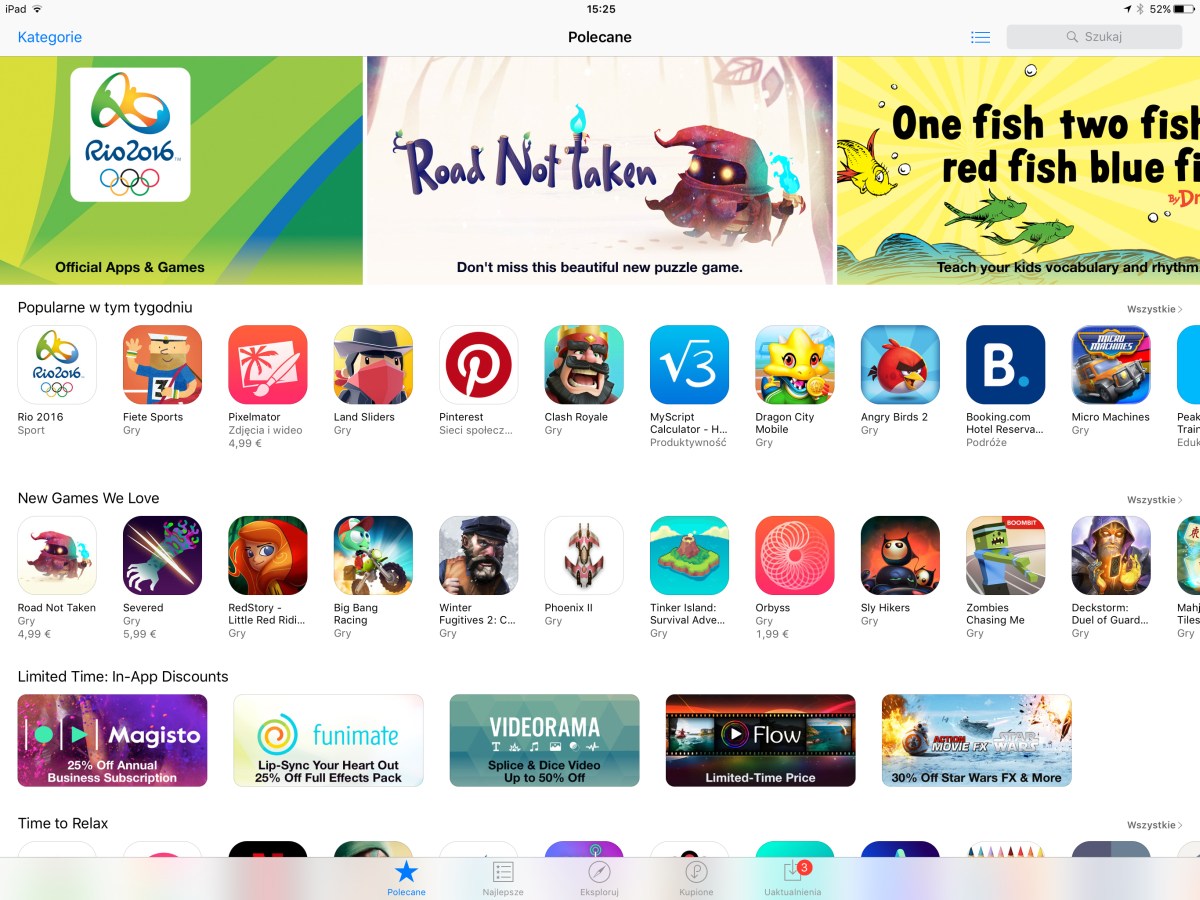 App Store - sklep z aplikacjami w iOS 9 na Apple iPadzie Pro 12,9 - 90sekund.pl