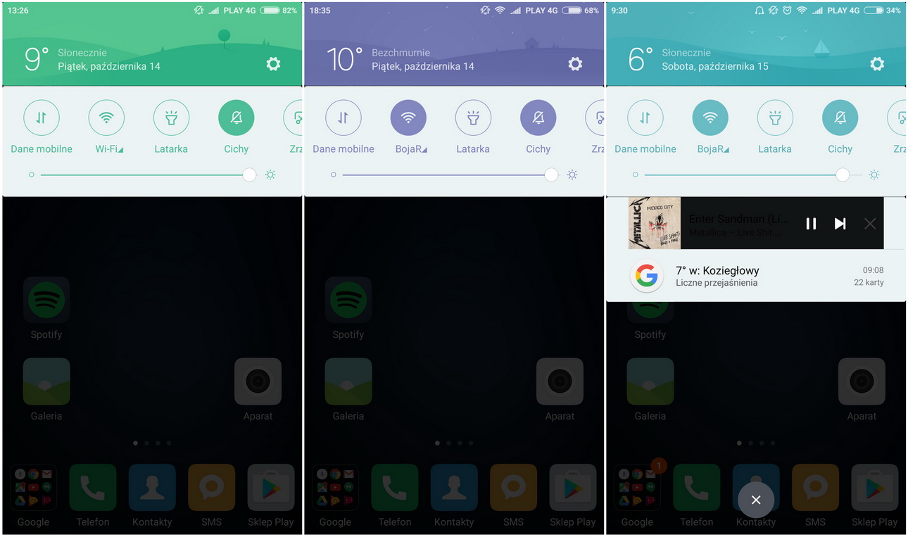 Xiaomi Mi5 - MIUI. Zmieniający się pasek powiadomień - recenzja 90sekund.pl