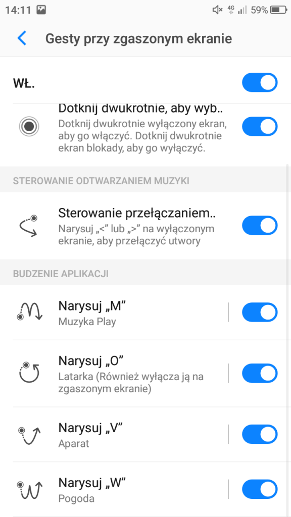 Neffos C7 - obsługa gestami i przycisk wiszący - 90sekund.pl