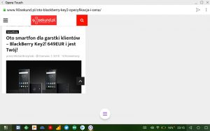 Opera Touch w Trybie Tabletu - raz wyświetla strony źle...