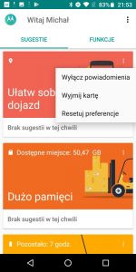 Sugestie Moto w Moto G6 Plus - recenzja 90sekund.pl