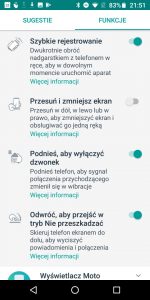 Funkcje Moto w Moto G6 Plus - recenzja 90sekund.pl